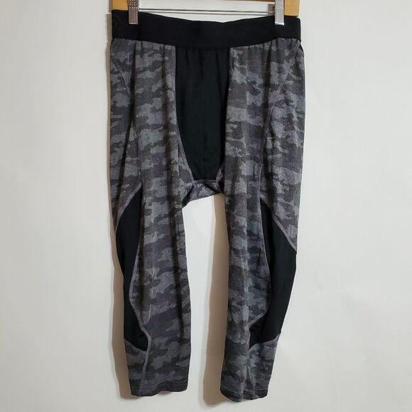 CHAMPION mens XXL black and gray camo compression leggings - Picture 1 of 3